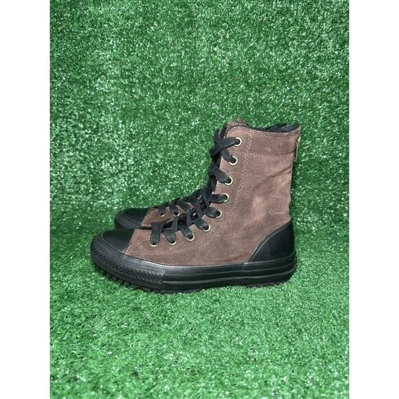 Converse All Star Fur Lined Brown Suede High Top Ankle Boots Women’s Size 6.5 - Picture 5 of 14